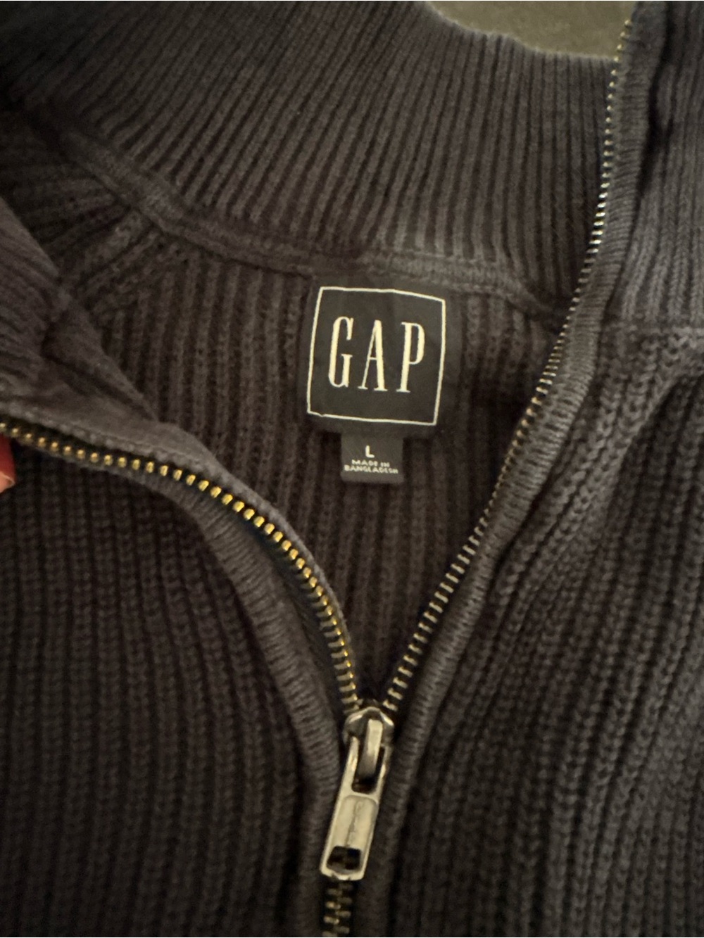 GAP V-Neck Ribbed Pullover in Navy Large - Picture 2 of 8